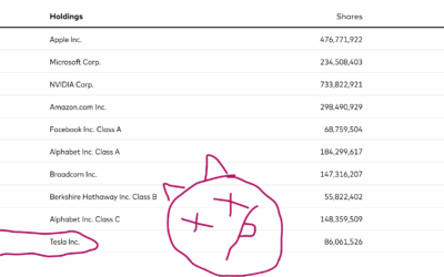 Dump Tesla Stock from Vanguard Mutual Funds